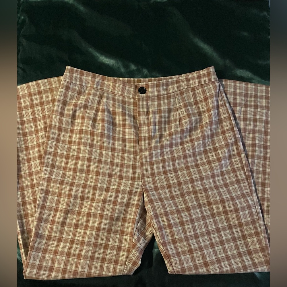 Plaid flare pants